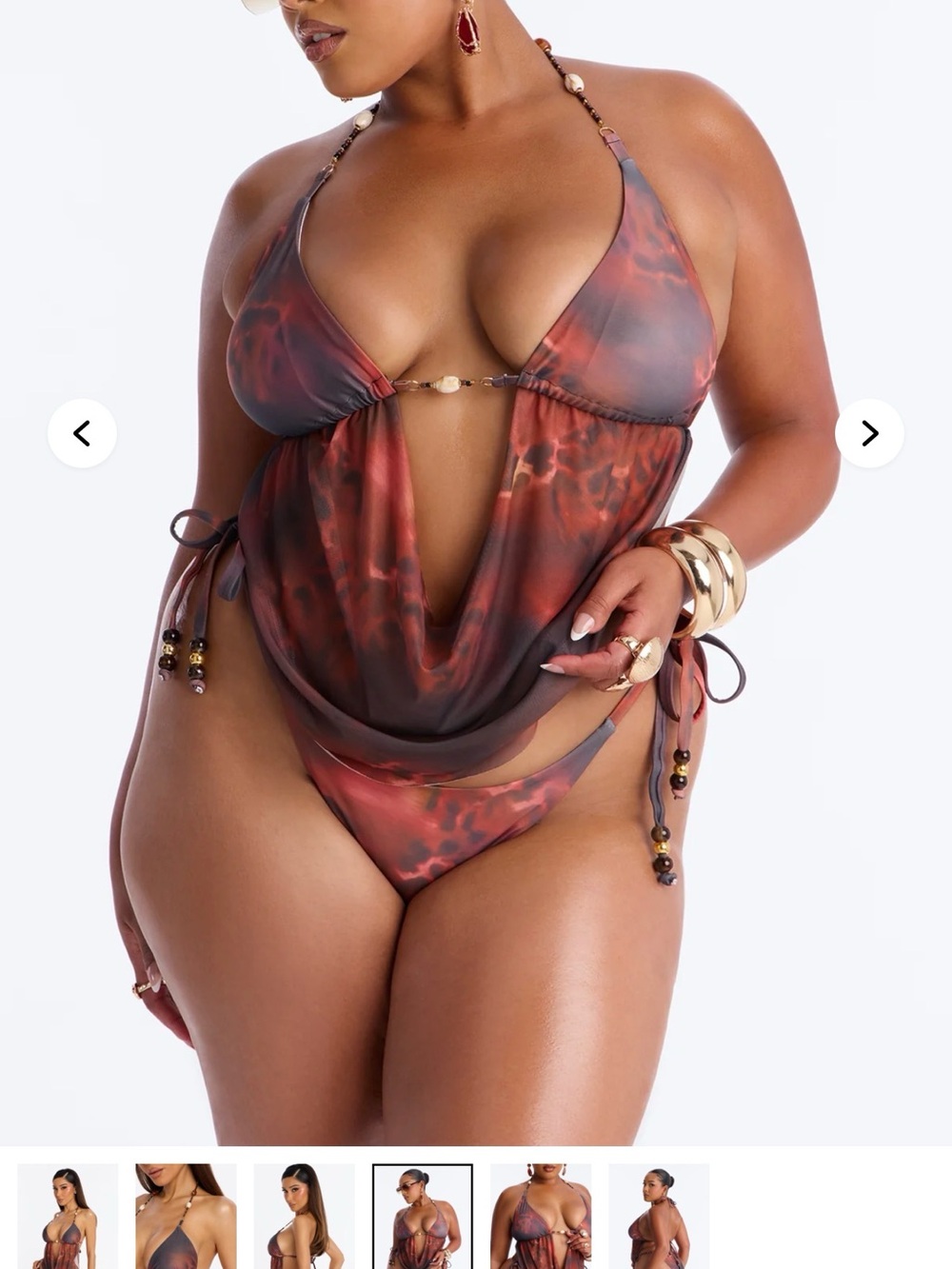 Ezra Shells & Beads Mesh Tankini 2 Piece Bikini - Picture 2 of 2